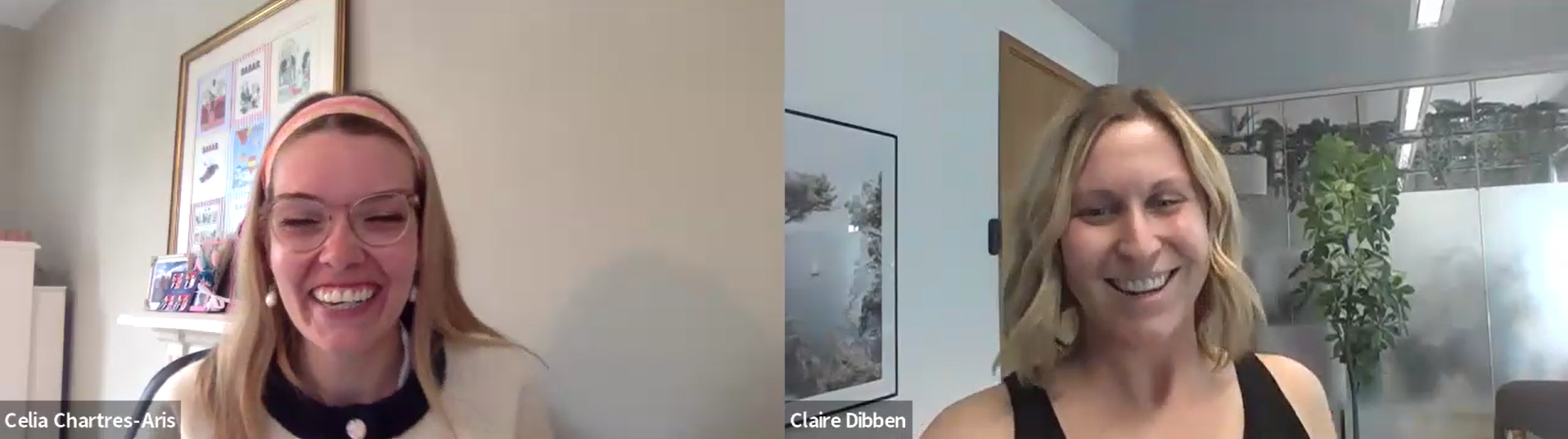 From left to right: Celia and Claire. A screenshot taken during the live webinar.